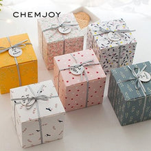 Load image into Gallery viewer, Set of 2 Party Gift Boxes with Ribbon and Tag Favor Boxes Peace and Joy Holiday Box Christmas Present Gifts Box Party Supplies