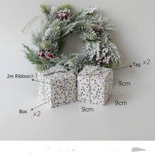 Load image into Gallery viewer, Set of 2 Party Gift Boxes with Ribbon and Tag Favor Boxes Peace and Joy Holiday Box Christmas Present Gifts Box Party Supplies