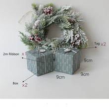 Load image into Gallery viewer, Set of 2 Party Gift Boxes with Ribbon and Tag Favor Boxes Peace and Joy Holiday Box Christmas Present Gifts Box Party Supplies