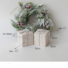 Load image into Gallery viewer, Set of 2 Party Gift Boxes with Ribbon and Tag Favor Boxes Peace and Joy Holiday Box Christmas Present Gifts Box Party Supplies