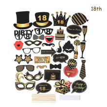 Load image into Gallery viewer, 16/18/21st/30/40/50/60th Happy Birthday Party Supplies Photo Booth Props Man Woman Birthday Party Decorations Photobooth
