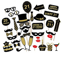 Load image into Gallery viewer, 16/18/21st/30/40/50/60th Happy Birthday Party Supplies Photo Booth Props Man Woman Birthday Party Decorations Photobooth