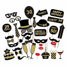 Load image into Gallery viewer, 16/18/21st/30/40/50/60th Happy Birthday Party Supplies Photo Booth Props Man Woman Birthday Party Decorations Photobooth