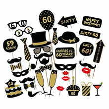 Load image into Gallery viewer, 16/18/21st/30/40/50/60th Happy Birthday Party Supplies Photo Booth Props Man Woman Birthday Party Decorations Photobooth