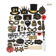 Load image into Gallery viewer, 16/18/21st/30/40/50/60th Happy Birthday Party Supplies Photo Booth Props Man Woman Birthday Party Decorations Photobooth