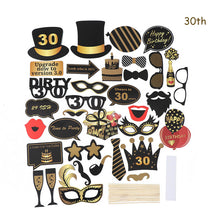 Load image into Gallery viewer, 16/18/21st/30/40/50/60th Happy Birthday Party Supplies Photo Booth Props Man Woman Birthday Party Decorations Photobooth