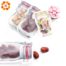 Load image into Gallery viewer, 5pcs/lot Convenient PE Mason Bottles Bags Nuts Cookies Candy Snacks Sealed Plastic Bag Home Decoration Storage Supplies