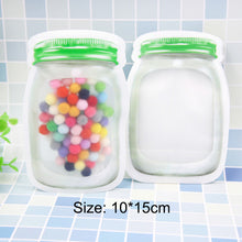 Load image into Gallery viewer, 5pcs/lot Convenient PE Mason Bottles Bags Nuts Cookies Candy Snacks Sealed Plastic Bag Home Decoration Storage Supplies