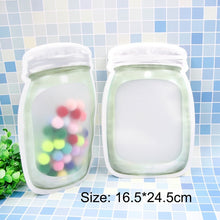 Load image into Gallery viewer, 5pcs/lot Convenient PE Mason Bottles Bags Nuts Cookies Candy Snacks Sealed Plastic Bag Home Decoration Storage Supplies