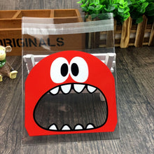 Load image into Gallery viewer, 50PCS Cute Cartoon Monster Cookie&amp;Candy Self-Adhesive Plastic Bags For Biscuits Snack Baking Package Supplies Christmas Decor
