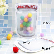 Load image into Gallery viewer, 5pcs/lot Convenient PE Mason Bottles Bags Nuts Cookies Candy Snacks Sealed Plastic Bag Home Decoration Storage Supplies