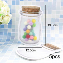 Load image into Gallery viewer, 5pcs/lot Convenient PE Mason Bottles Bags Nuts Cookies Candy Snacks Sealed Plastic Bag Home Decoration Storage Supplies